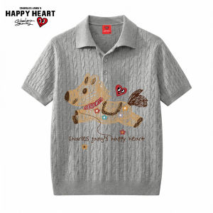 CHARLES JANGS HAPPY HEART | Heart Design Hand Painted Horse Polo Shirt