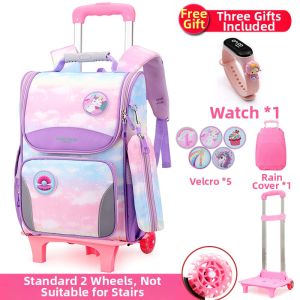 KABUYOUSI | Detachable Six-wheel Climbing Stair Backpack for Girls Grade 1-4