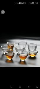 Ready stock hammer pattern glass teacup teacup master cup single cup kung fu tea set tasting cup bamboo hat small cup single