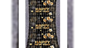 Happy New Year Square Curtain 2Meters party decoration