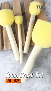 TRG Foam Sponge Brush Decoupage Art Set 4 in 1 FB-52S - Spons Cup Kuning Kuas Busa Lukis Spouncer Stamp TRG