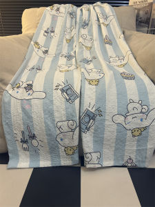 High Waist Wide Leg Sleep Pants Womens Cartoon Cute Summer Thin Home Pants mid High Waist Straight Leg Casual Home Clothes