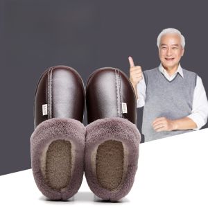 MONLEYTA | Anti-Slip Cotton Slippers For Elderly Men And Women Home Use Warmth Waterproof Full Cover Heel Rubber TPR Bottom Casual Style