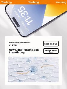 YOULANG | High Definition Tempered Glass Screen Protector For Apple iPhone 14 Pro Full Screen Dust Free Warehouse Anti Peeping Dust Proof Drop Resistant