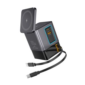 Trạm Sạc 105W Với Cáp USB-C Có Thể Thu Gọn Bộ Nguồn USB C Sạc Nhanh Không Dây 15W Cho Nhiều Thiết Bị