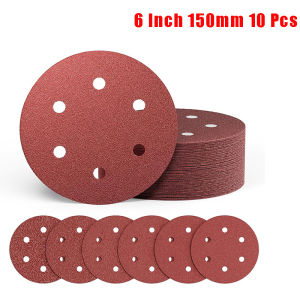 6 Inch 6 Hole 150mm Sandpaper Woodworking Metal Grinding Disc Abrasive Polishing Tool 40/1000/2000 Grit Sanding Discs