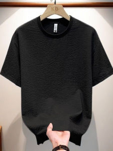 High-End Ice Silk Cool Quick Dry Bubble Cloth Short Sleeve T-Shirt Men Loose Ice Sensation round Neck Summer Thin Half Sleeve Body Shirt