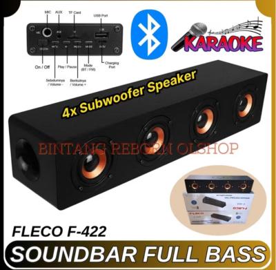 ✅PILIHAN LAZADA COD Soundbar Super BASS FLECO F-422 Speaker Panjang Soundbar Bluetooth Stereo Subwoo