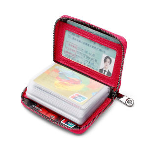 High-End Leather Card Holder Womens Slim Multi-Slot Anti-Magnetic Compact Large Capacity Card Sleeve Stylish And Functional