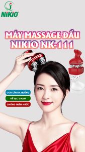 Máy Massage Đầu Rung Hồng Ngoại Nikio NK-111 - Chống Nước 4 Con Lăn 24 Tiếp Điểm Xoa Bóp Thư Giãn Giảm Đau Nhức Đầu