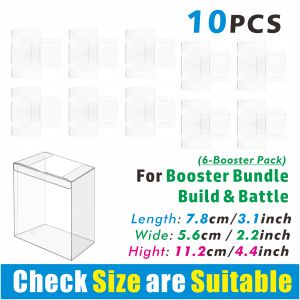 10PCS Plastic Protector Case 0.45mm Thick For Booster Bundle/ Build & Battle Foldable Clear Plastic Display Case