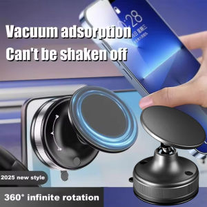 Magnetic Car Phone Holder 360° Rotation Double Sided Vacuum Suction Cup Phone Holder Strong Magnetic Adsorption Navigation Stand