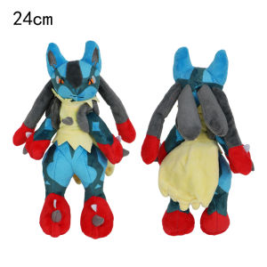 Takara Tomy | Riolu Lucario Pokemon Plush Toy Mega Riolu Lucario Evolved Cartoon Anime Games Soft Stuffed Doll Halloween Christmas Gifts