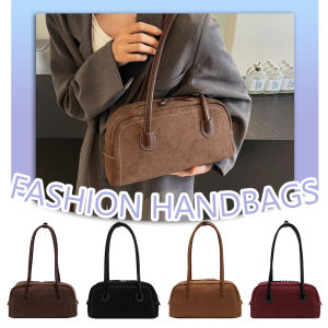[Ueb Wholesale Center]Shoulder Bag for Women Multi Pocket Underarm Bag Faux Suede Zipper Handbag Satchel Bag for Work Shopping