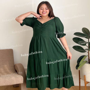 Dress Nunna Cantik Jumbo LD 130 Full Karet Punggung Belakang