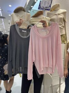 ฤดูร้อน รูปแบบใหม่ อินเทรนด์ สีทึบ สายคล้อง แขนยาวถักบาง เสื้อท่อนบน และชุดล่าง ผู้หญิง ทันสมัย โพลีเอสเตอร์ ไฟเบอร์