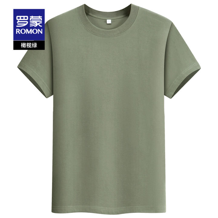 Lormen%20Men's%20Fashion%20round%20Neck%20Short%20Sleeve%20T-Shirt%20Pure%20Cotton%20Lightweight%20Loose%20Summer%20Top%20Antibacterial%207A%20Youth%20Casual%20-%20Image%207