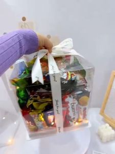 Kotak Hadiah Kejutan Lutsinar Coklat Jajan Surprise Chocolate Snack Box Transparent Birthday Gift Box