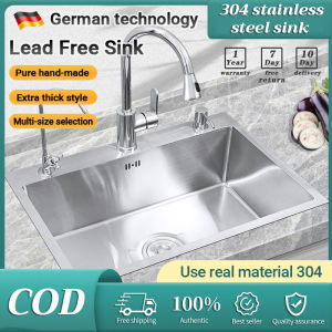 Kitchen Sink SUS 304 Stainless Steel 3.0MM Thickness High Quality Home Single Sink (With Faucet Set Optional)