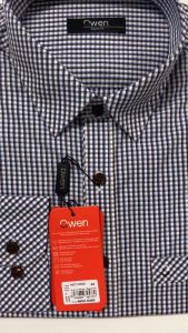 OWEN SALE - Áo Sơ Mi Owen Tay Dài Màu Nâu - Xanh - Trắng  Họa Tiết Caro Form Regular Fit Lai Bầu Chính Hãng