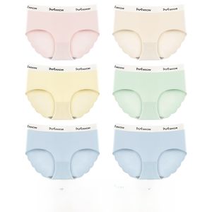 MiiOW | Ice Silk Triangle Panties Womens Seamless Pure Cotton Antibacterial Crotch Mid Waist Briefs Non Slip Comfortable Underwear