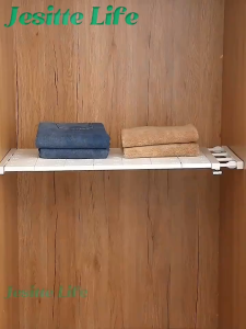 ชั้นวางของในตู้เสื้อผ้า ชั้นวางเสื้อผ้ายืดหดได้ ชั้นวางในตู้เสื้อผ้า แบบถอดออกได้ของในตู้ปรับความยาวได้37-108cm ชั้นเก็บเสื้อผ้า