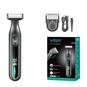 Máy Cạo Râu Điện VGR V-360 Dành Cho Nam Máy Tỉa Râu Chuyên Nghiệp Chống Nước Có Màn Hình LED Máy Cạo Râu Lưỡi Xoay Di Động Cạo Râu Ướt/khô