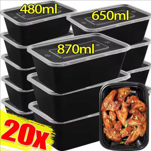 YESPERY 20Pcs Disposable Food Packing Boxes Meals Storage Lunch Containers for Fridge Camping Picnic BBQ Party Bento Box