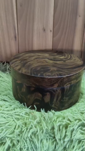 กล่องไม้ทรงกลม พร้อมฝา อบแห้งอย่างดี ทำสีสวยงาม ทำจากไม้มะม่วง ใช้งานได้จริง ทนทาน