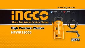 Máy xịt rửa áp lực cao INGCO HPWR12008 | máy rửa xe công suất 1200W | Kèm theo 1 bộ súng xịt 1 dây cao áp 3m