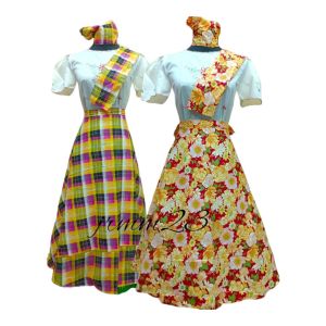 Terno Kimona and Palda with Bandana Linggo ng Wika - Kimona at Saya for KidsFilipiniana Dress for KidsBaro’t Saya CostumeBuwan ng Wika CostumeTraditional Filipiniana Set4-in-1 Filipiniana CostumeFilipino Traditional Costume for Girls