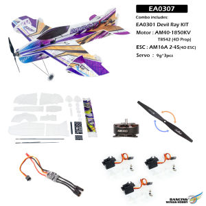 Devil Ray EA03 800mm EPP 3D Aerobatic Airframe Kit - Indoor Outdoor 4D Stunt Flying Model for Intermediate Pilots No Radio