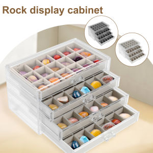 Rock Display Case Acrylic Rock Collection Box for kid Multi-layers Drawers Insert Rock Storage Box Multi-function Jewelry Box
