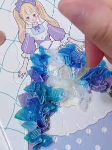 Kids Fabric Art Dress Up Handmade DIY Creative Puzzle Puncture Painting Poke Kits Girl Princess Hand-Painted Craft