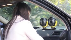 Quạt đôi mini cắm USB Cao Cấp xoay 360 tiện ích trên ô tô xe hơi bàn làm việc tiện lợi mọi nơi