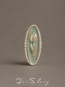 French Style Sweet Elegant Tulip Side Hair Clip Pearl Duckbill Hair Clamp Womens Fashion Jewelry Accessory Alloy Plated Silver