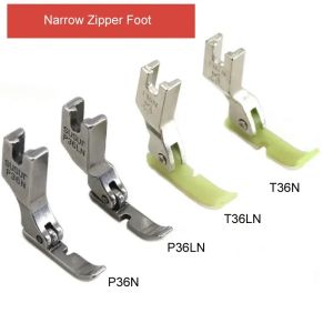 Industrial Cording Zipper Foot P36N/P36LN/T36N/T36LN LeftRight Narrow Teflon Foot High Shank for Sewing Presser Foot
