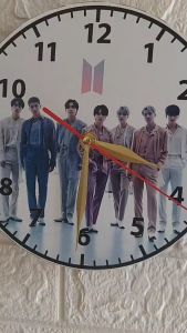 Jam Dinding BTS Jam DInding Kayu 20cm Member Bangtan Jungkook taehyung v suga jin rm jimin jhope