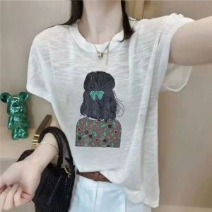 V.C.I | Youthful White Bamboo Cotton Ice Silk Womens Summer T-shirt