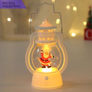 Đèn Lồng Giáng Sinh LED Di Động Với Thiết Kế Ông Già Noel & Người Tuyết Sử Dụng Pin Đèn Ngủ Trang Trí Nhà Cửa Bàn Làm Việc Lễ Hội Giáng Sinh
