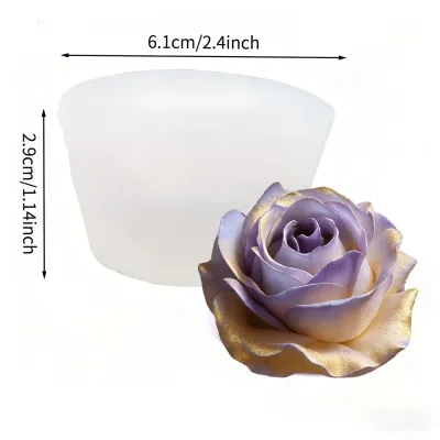 3D Elegant Rose Silicone Mold Flexible Mold Handmade Petal Design Candle Resin Art Handmade Soap and Clay Making