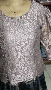 SHOOPI ATASAN BLUS SEMI PRANCIS KUALITAS PREMIUM/BLUS SEMI PRANCIS FULL MUTIARA/BAJU KEBAYA PESTA WANITA MODREN KEKINIAN