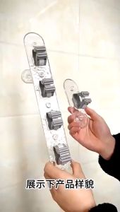 【Vinnatsu】4 Slot 5 Kait Multifungsi Boorm Holder Sapu Pel Dinding Holder Tempat Penjepit Gantungan Sapu Pel Dinding