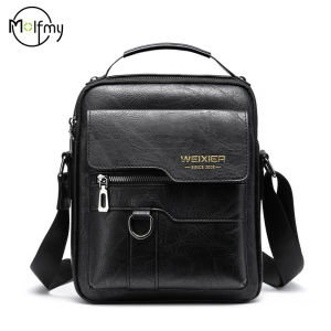 Men Crossbody Bag Vintage Shoulder Handbag Zippers Handbags Large Capacity Pu Bag for Male Office Messenger Tote Bag Bolsa 2025