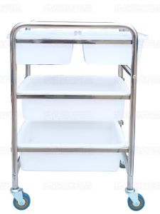 Stainless Steel Mini Restaurant Fast Food BBQ KTV Trolley Collection Car Serving Bowl Removal Truck Small Dining Cart