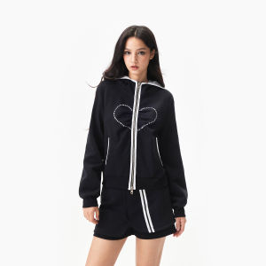 Apea | Bộ Quần Áo Thể Thao Nữ Áo Hoodie và Quần Short Có Dây Đeo