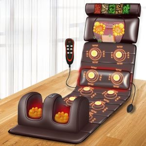 Heated Massage Pad Full Body Neck Waist Back Kneading Home Massage Mattress Airbag Chair Pad Vibration Massage Technique