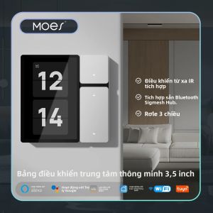 Bảng Điều Khiển Thông Minh WiFi MOES Tuya Màn Hình Cảm Ứng 3.5 Inch Với 3 Nút Điều Khiển Điều Khiển Từ Xa Hồng Ngoại Bluetooth Hub Sigmesh Cho Tự Động Hóa Nhà Cửa