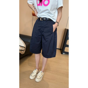 Shalldoer | White Flower Bud Workwear Shorts Women Summer Thin Large Size Loose Slimming Quick Dry Five-Quarter Wide Leg Mid-Pants