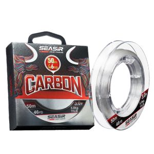 SEASIR 100% CARBON Line Japan Quality Monofilament Carbon Fishing Line 50m 4-16LB Sinking Fluorocarbon Leading line